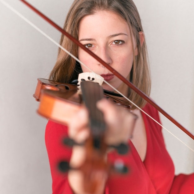 女性が演奏する多重バイオリン 無料の写真