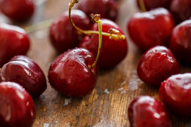 Delicious cherry on the table Free Photo