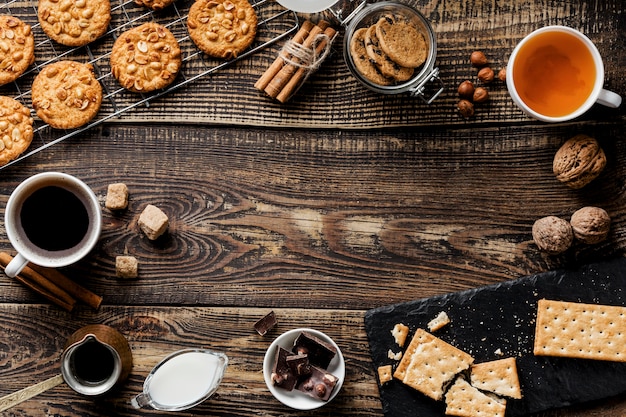 Free Photo | Delicious cookies flat lay