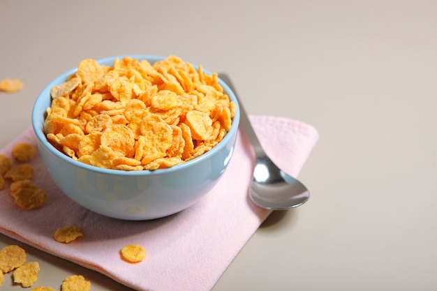 Premium Photo | Delicious cornflakes in a plate on the table