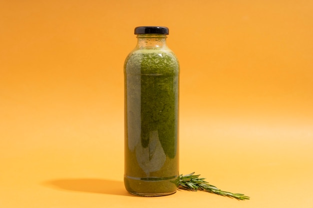 Free Photo | Delicious green juice in bottle