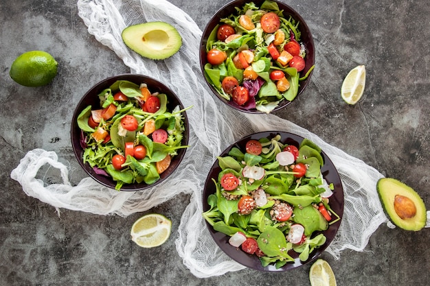 Free Photo | Delicious salad with avocado plate