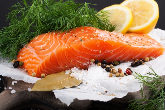 Premium Photo | Delicious salmon fillet, rich in omega 3 oil