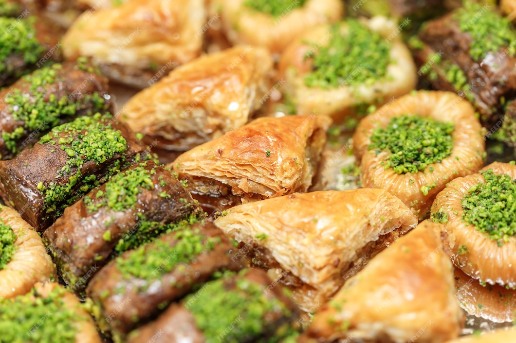 Premium Photo | Delicious traditional turkish food baklava with honey ...