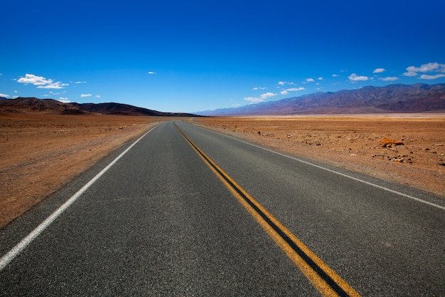 Deserted Route Highway In Death Valley California 