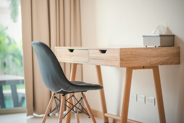 desk chair in living room