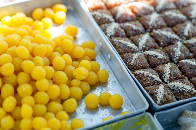 Dessert pictures that are delicious snack concept with copy space Premium Photo