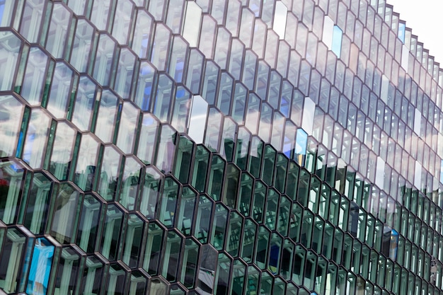 Premium Photo Detail Of The Glass Facade Of The Harpa Concert Hall In Reykjavik Iceland