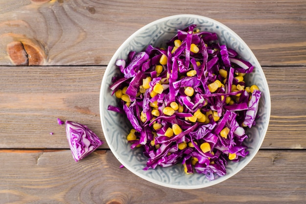 Premium Photo Diet Snack Red Cabbage Salad With Corn Grains