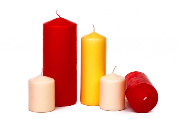 Different Size Colors Candles Isolated White 127657 674 