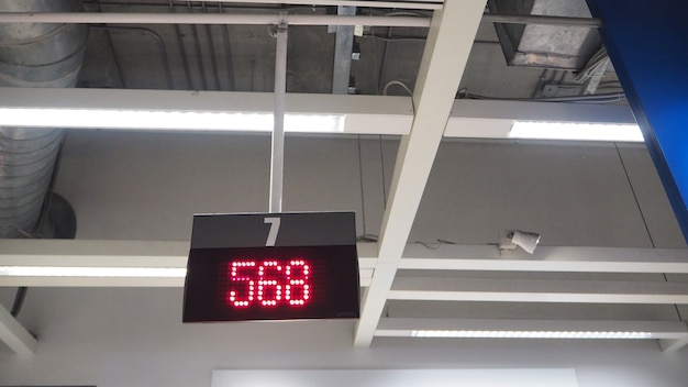 Premium Photo | Digital sign for queue counter showing number 568 on ...