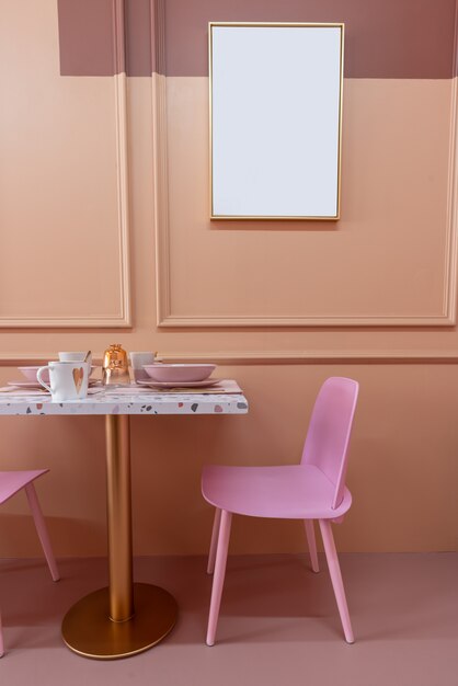 baby pink dining chairs