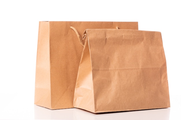 Premium Photo | Disposable biodegradable kraft paper bags