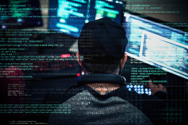 Diverse computer hacking shoot Premium Photo