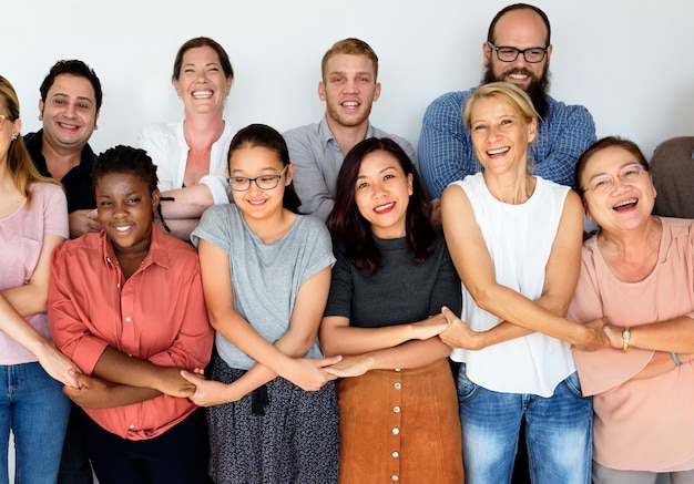 Premium Photo | Diverse group of people together studio portrait