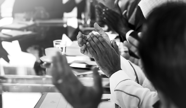 Diverse people clapping hands conference Premium Photo