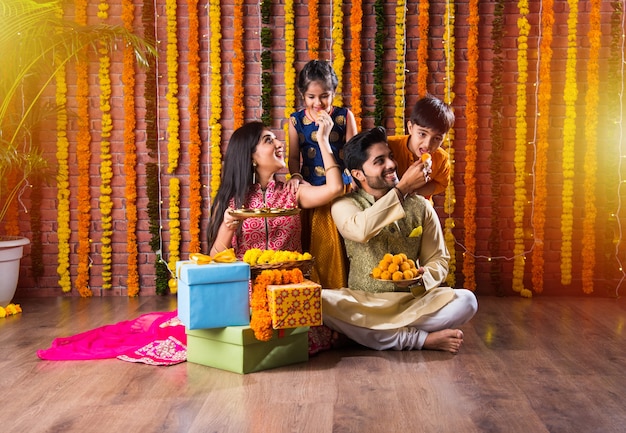 Premium Photo | Diwali or rakshabandhan celebration - indian young ...