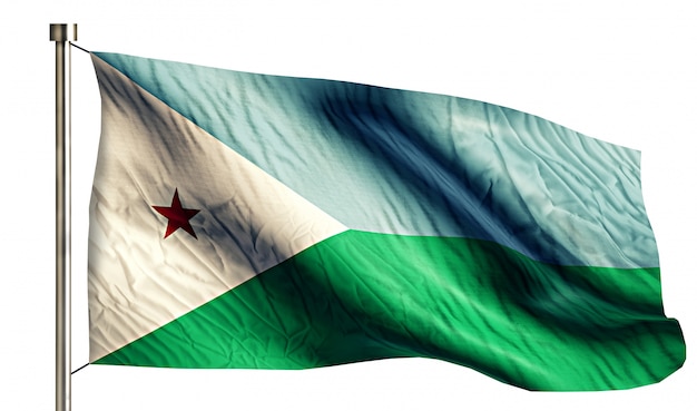 ジブチ国旗孤独な3d白い背景 無料の写真