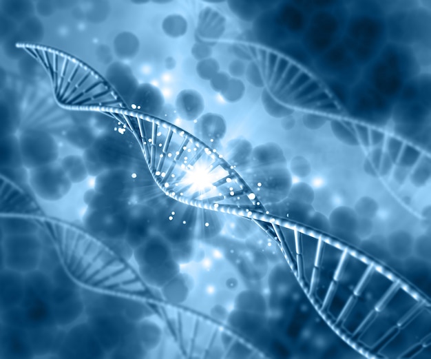 Free Photo | Dna on a blur blue background