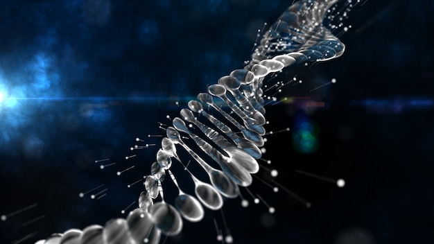 Premium Photo | Dna regeneration helix with depth of field. dna ...