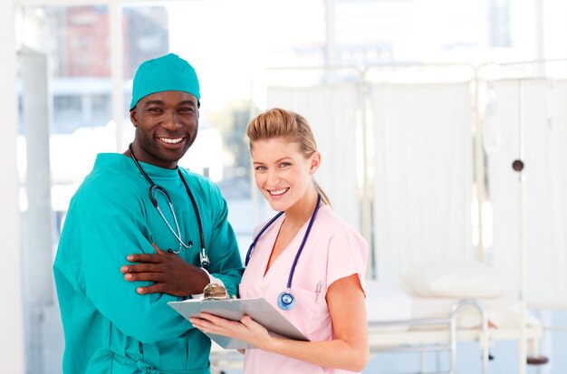 Doctor And Nurse In A Hospital Premium Photo