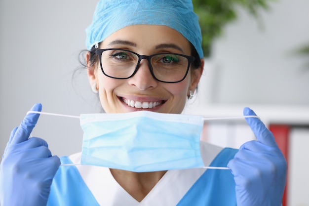 Doctor With Protective Medical Mask And Gloves Premium Photo