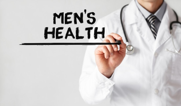 premium-photo-doctor-writing-word-men-s-health-with-marker-medical-concept