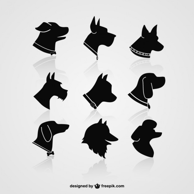 Download Dog head silhouettes Vector | Free Download