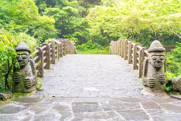 Dol hareuban bridge in cheonjiyeon falls Premium Photo