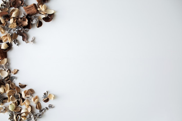 Premium Photo | Dried rose flowers on white background