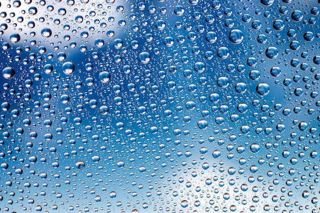 水滴 ガラスパターンテクスチャ背景にぬれた雨 プレミアム写真