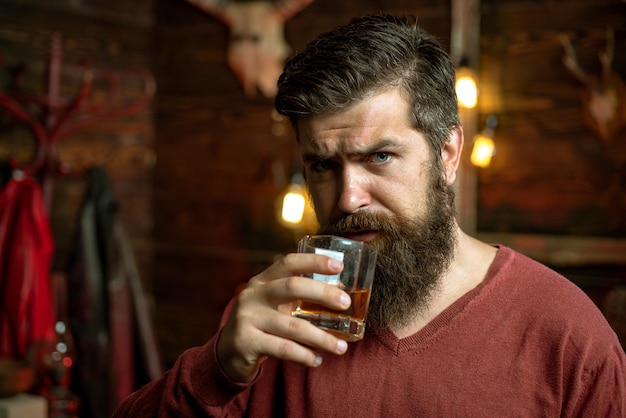 Premium Photo | Drunk man. whiskey, brandy, cognac concept. drink ...