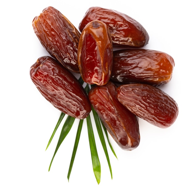 Premium Photo | Dry dates isolated. top view. flat lay.