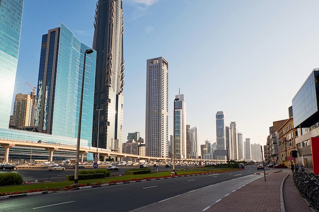 Premium Photo | Dubai cityscape with roads