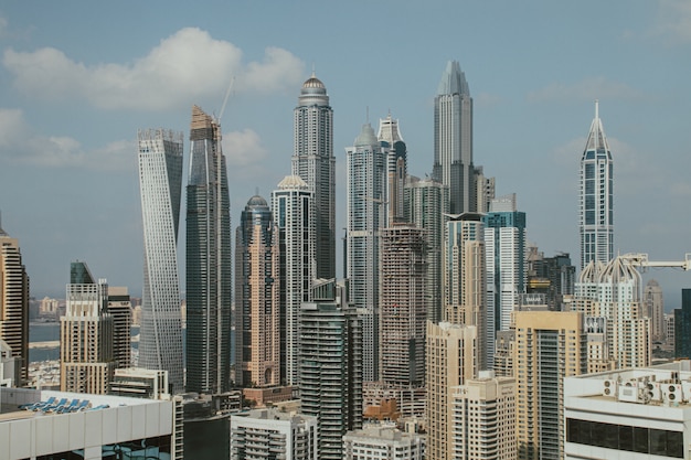 Premium Photo Dubai Marina Skyline With Beautiful Skyscrapers