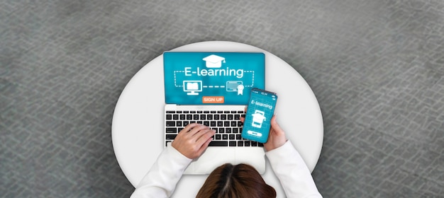 E-learning for student and university Premium Photo