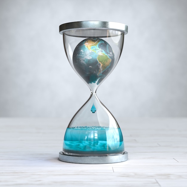 Premium Photo Earth Planet In Hourglass Global Warming Concept