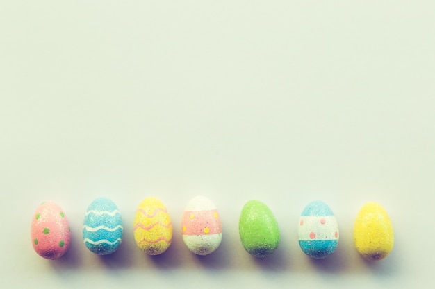 Premium Photo | Easter eggs and pastel background