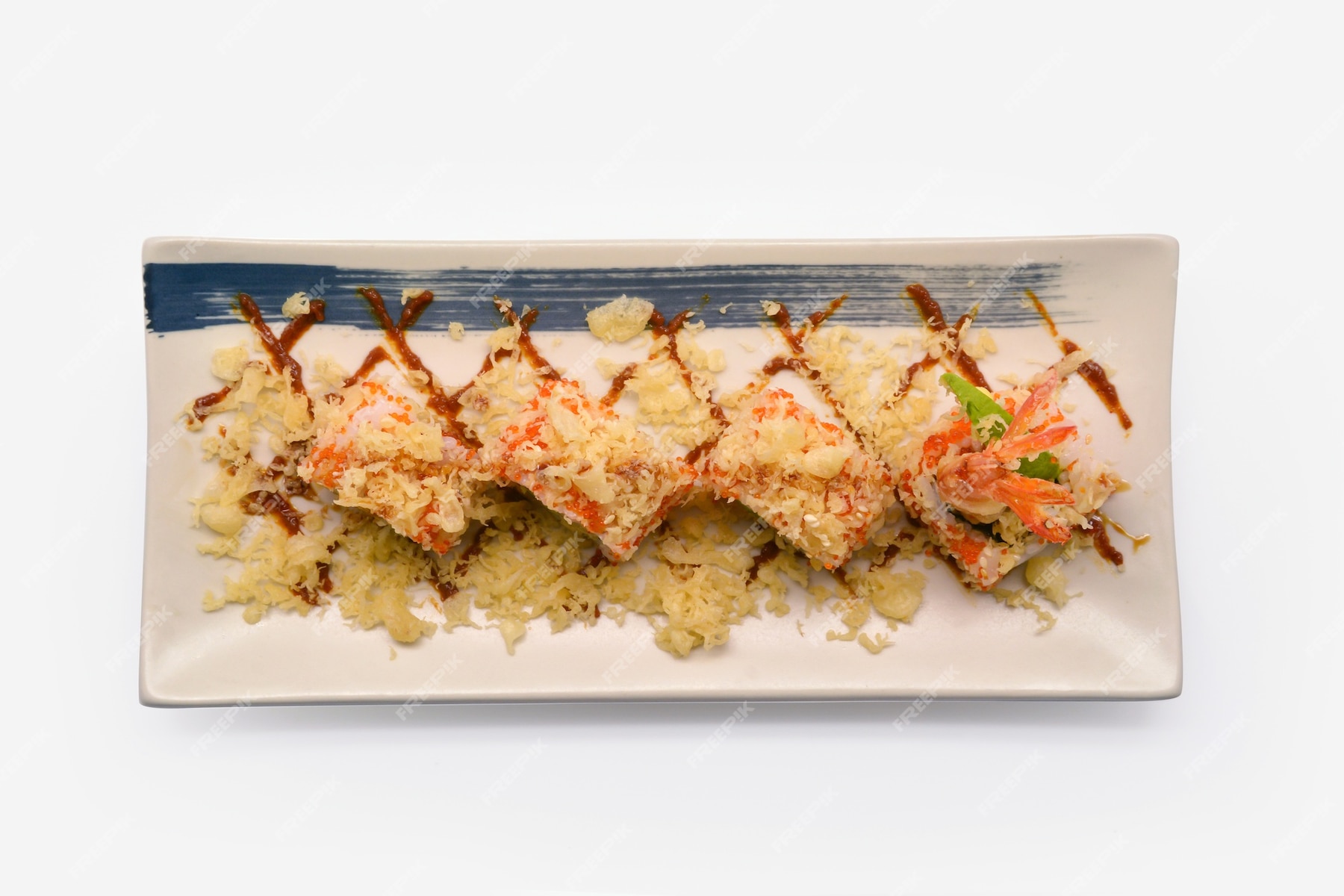 Premium Photo Ebi tempura maki roll (sushi shrimp tempura roll) in