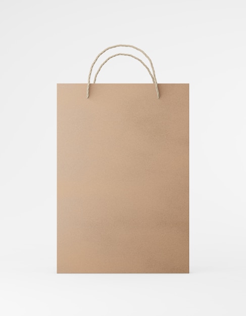 Download Eco packaging mockup bag kraft paper with handle front ...