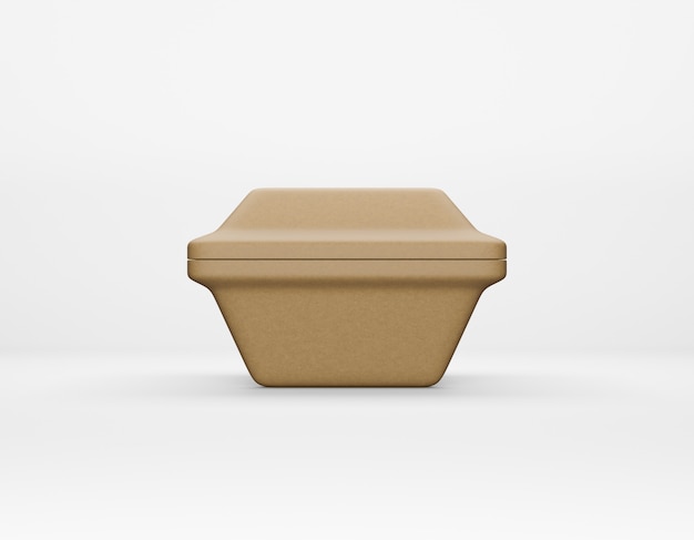 Download Eco packaging square box kraft paper mockup on white ...