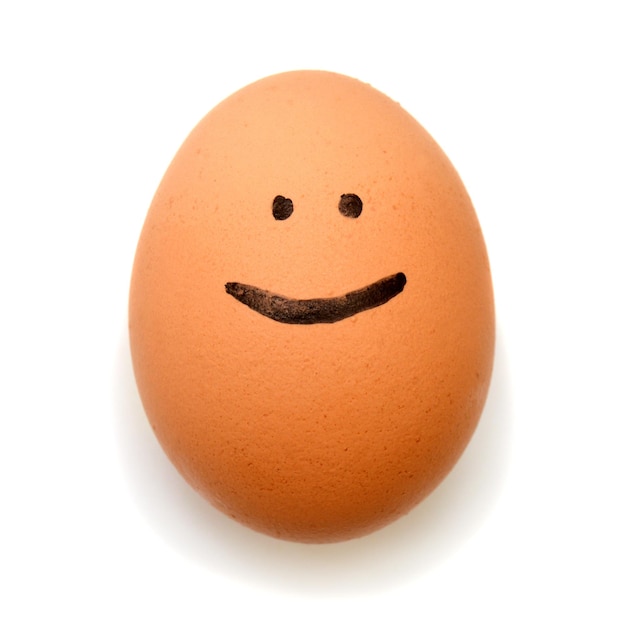 Premium Photo | Egg smiling on a white background