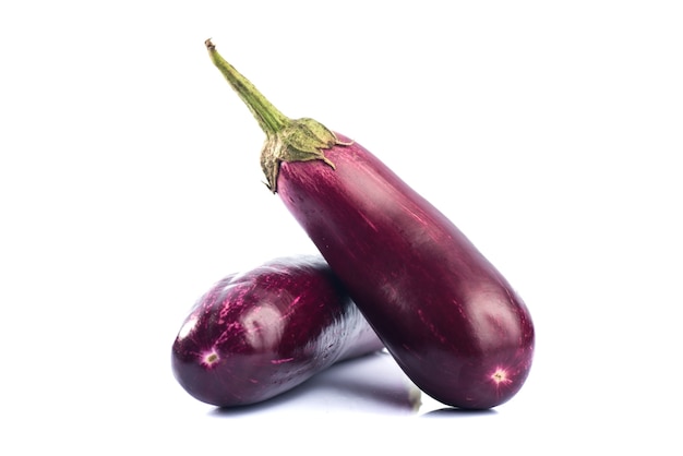 Eggplant or aubergine or brinjal vegetable isolated on a white background Premium Photo