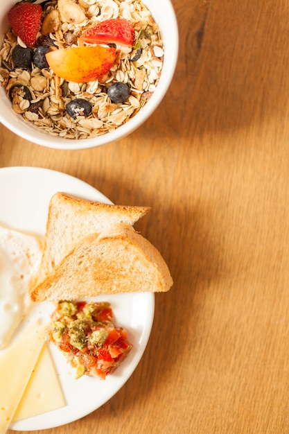Free Photo | Eggs and cereal for breakfast