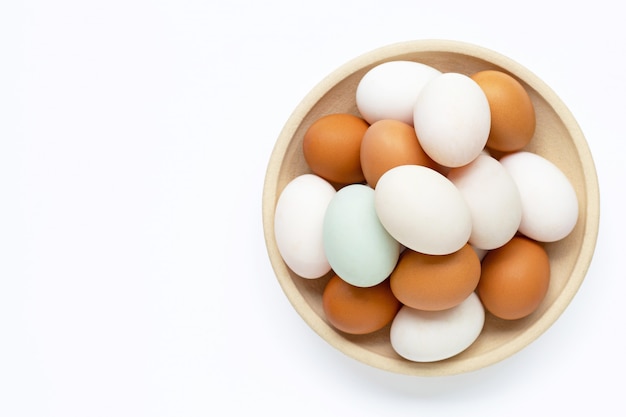 Eggs on white | Premium Photo