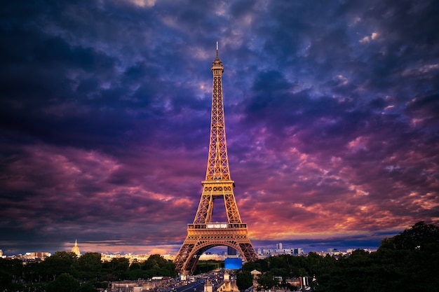 coucher de soleil tour eiffel