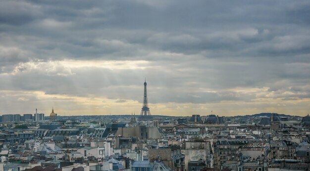 Premium Photo | Eiffel tower at horizon in france