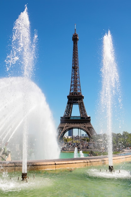 Premium Photo | Eiffel tower trocadero fountains