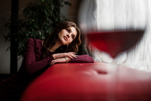 lady in red wine
