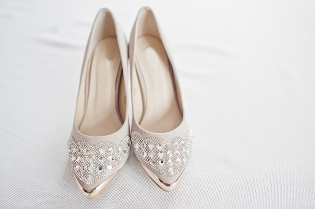 white wedding shoes for the bride